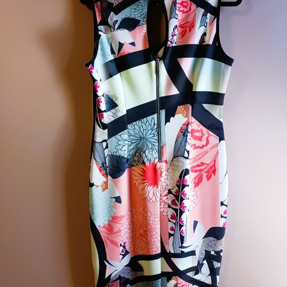 JOSEPH RIBKOFF Floral Abstract dress EUC Sz 14 MADE IN CANADA - Picture 9 of 11